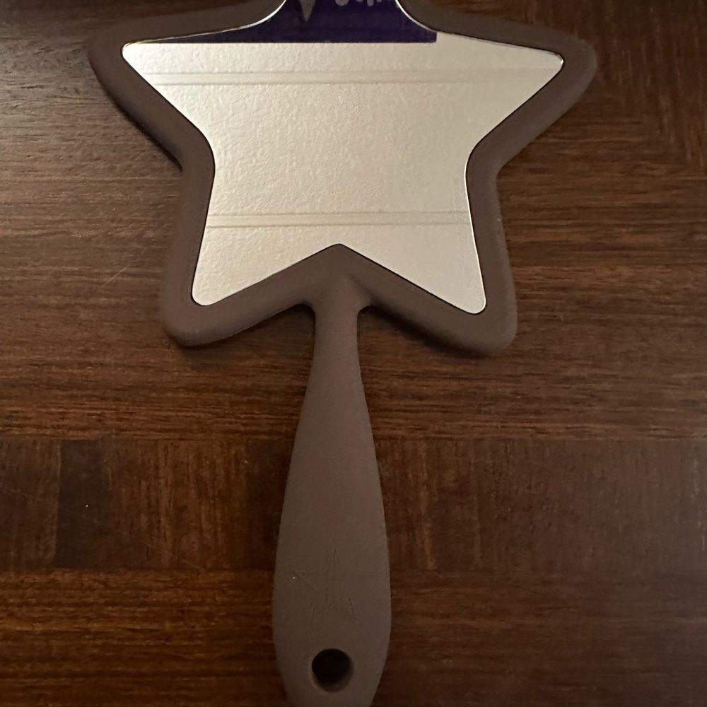 Star-Shaped Hand Mirror with Brown Handle